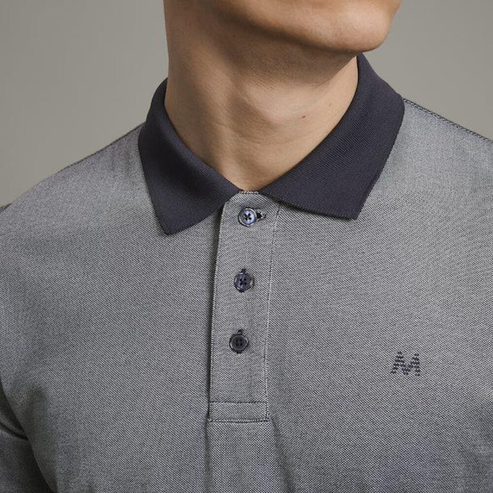 short sleeve polo shirt by matinique  in very dark grey navy melang size medium
